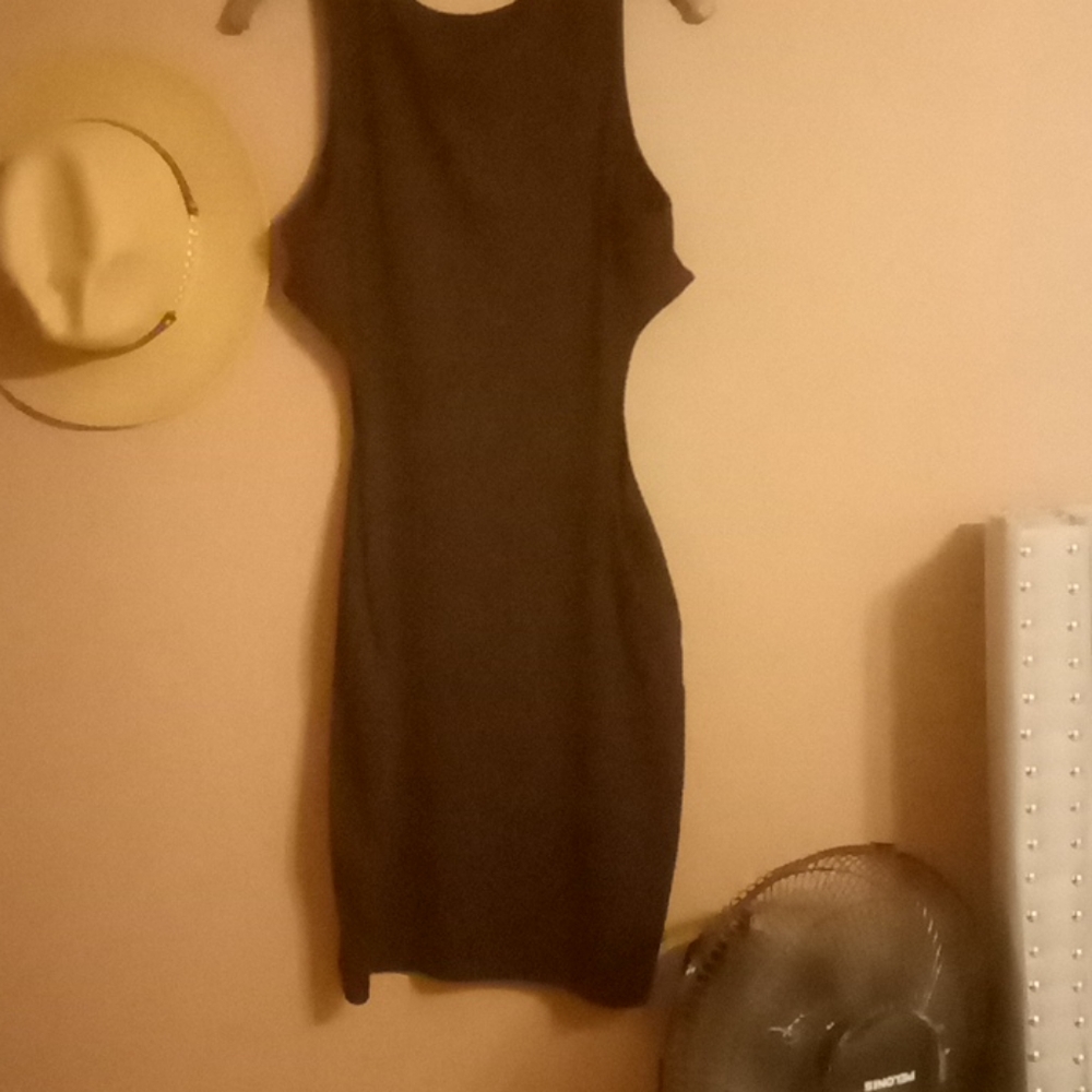 Sexy black dress with cut on side